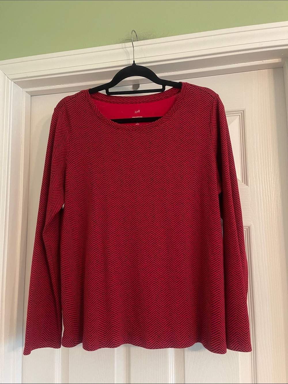 JJill PIMA Cotton Stretch Crew Neck Long Sleeve Tee-Sz Large Petite